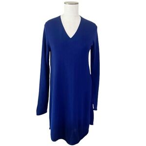 Eileen Fisher 100% Merino Wool V-Neck Sweater Dress in Purple Size S